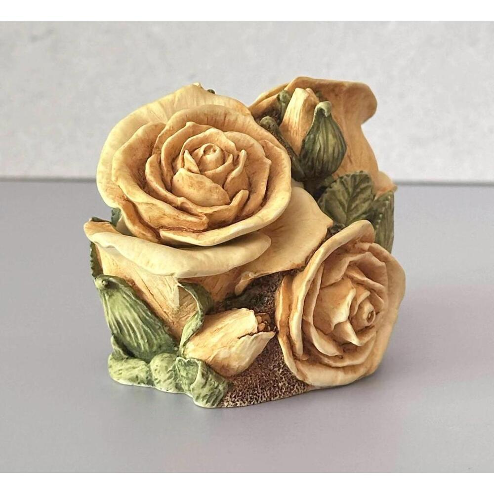 Yellow Rose Harmony Kingdom Trinket Box Figurine 🎁 HTF Rare Collectible🌿 - Picture 5 of 8